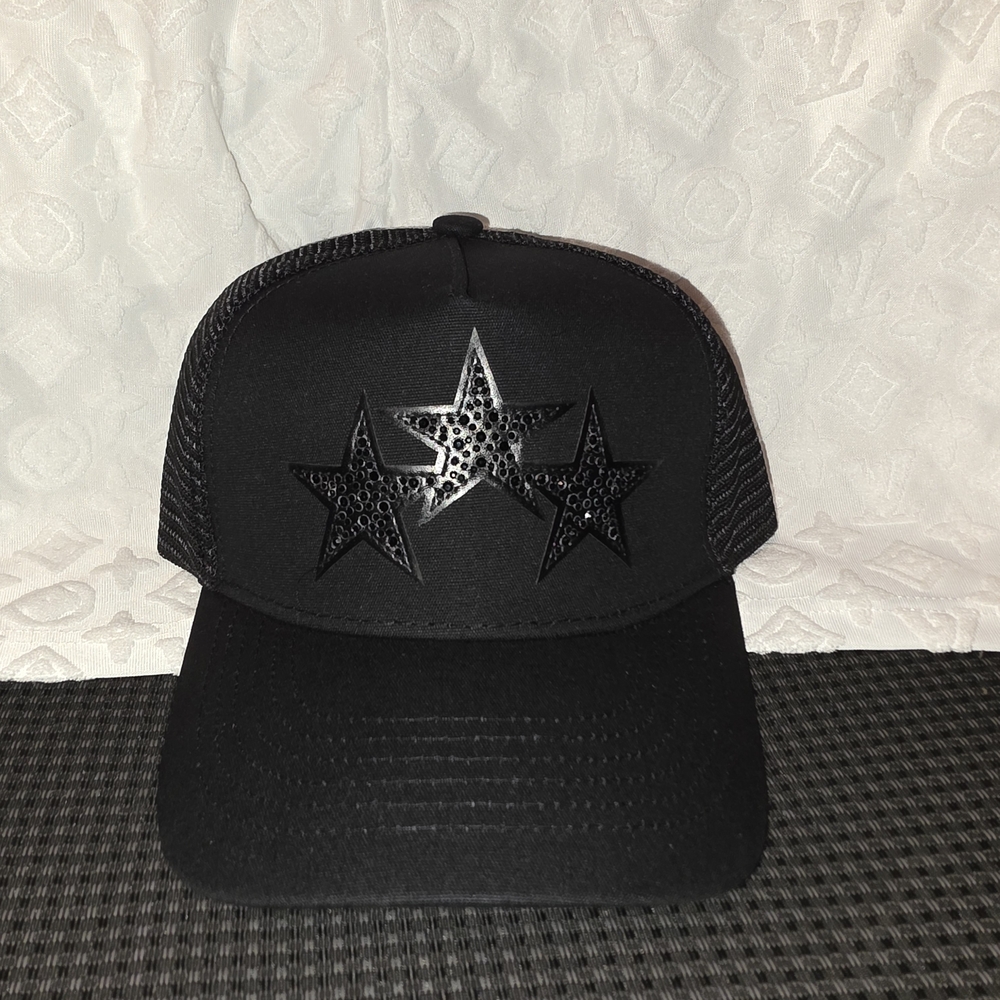 AMIRI Black Hat with Star Accents